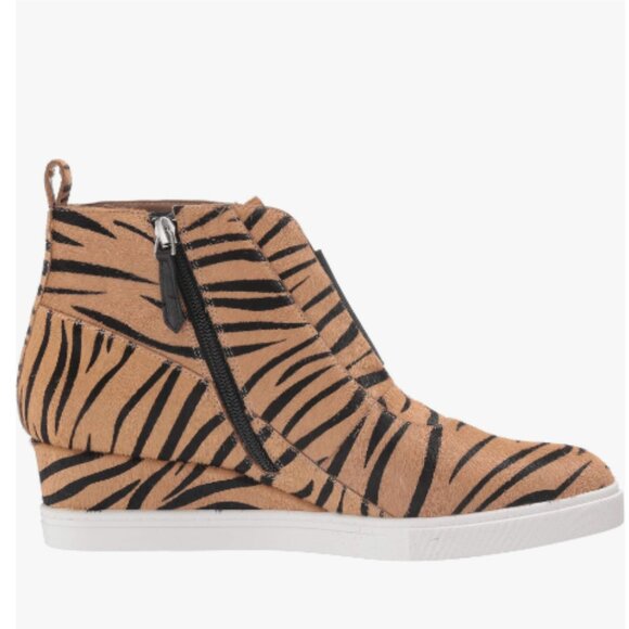 NEW LINEA Paolo  Anna 3 Zebra Print Calf Hair Ankle Boot - Picture 1 of 9